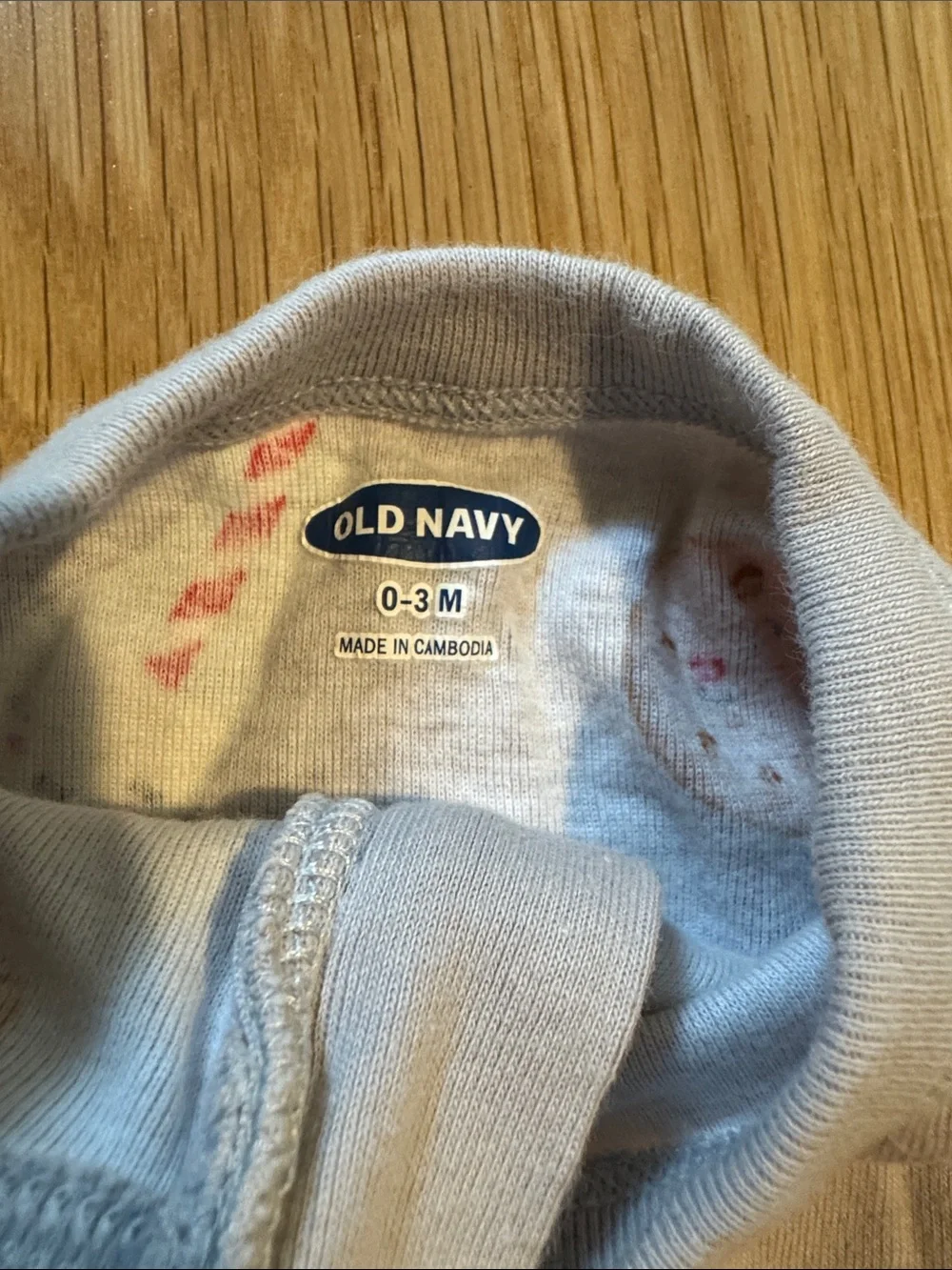 Old Navy Grey Footed One-Piece with Cookie & Milk Print